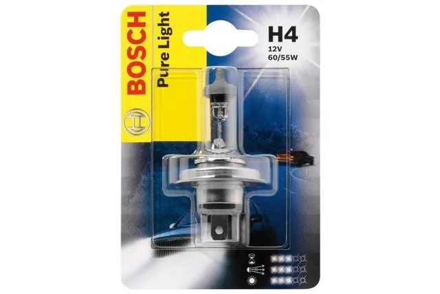 Лампа галогеновая Bosch Pure Light 12В / 60/55Вт / P43T