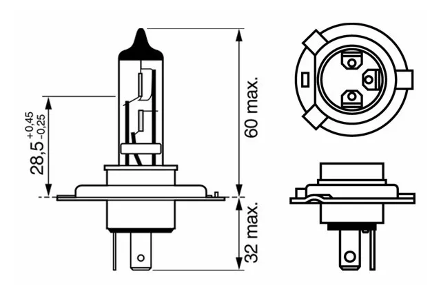 Лампа галогеновая Bosch Xenon Blue 12В / 60/55Вт / P43T
