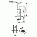Лампа галогеновая Philips Premium +30% H1
