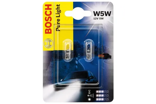 Лампа галогеновая Bosch Pure Light 12В / 5Вт / W2,1X9,5d x2шт