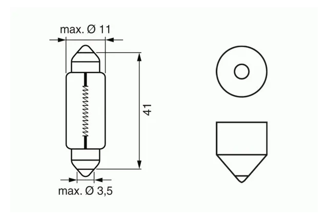 Лампа галогеновая Bosch Pure Light 12В / 10Вт / SV8,5-8
