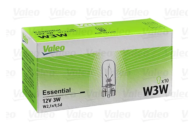 Лампа галогеновая Valeo Essential 12В / 3Вт / W2,1X9,5d x 10шт.