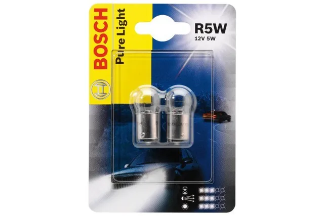 Лампа галогеновая Bosch Pure Light 12В / 5Вт / BA15s x2шт