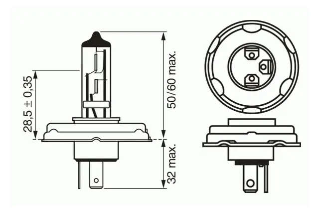 Лампа галогеновая Bosch Pure Light 12В / 45/40Вт / P45t