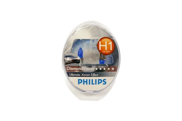 Лампа галогеновая Philips Diamond Vision 5000K H1 x2 шт