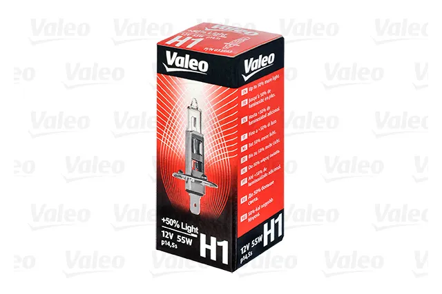 Лампа галогеновая Valeo + 50% Light 12В / 55Вт / P14,5s