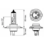 Лампа галогеновая Bosch Plus 30 12В / 60/55Вт / P43T