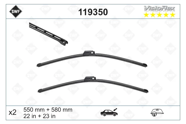 Комплект щёток SWF Flat Blade OE SF350 550/580 мм для Ауди С4 Кабриолет