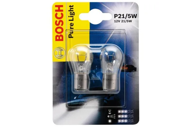 Лампа галогеновая Bosch Pure Light 12В / 21/5Вт / BAY15d x2шт