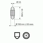 Лампа накаливания Philips  Festoon Festoon T10,5x38