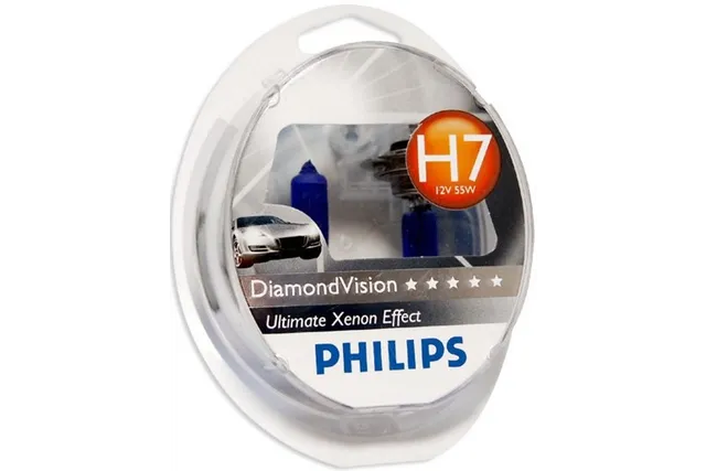 Лампа галогеновая Philips Diamond Vision 5000K H7 x2 шт