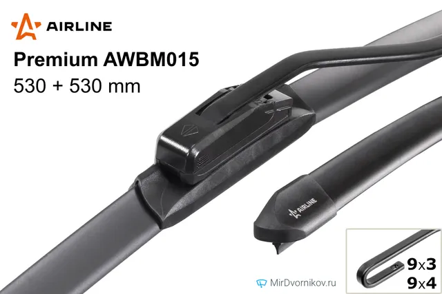 Комплект щёток Airline Premium AWBM015 ×2, 530 мм для Ауди 90