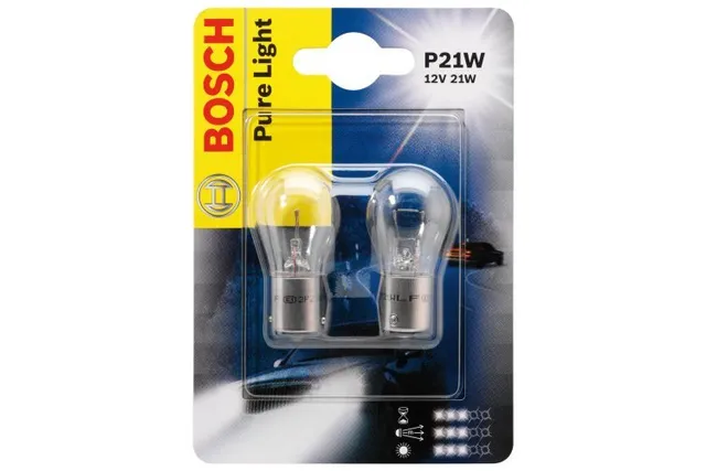 Лампа галогеновая Bosch Pure Light 12В / 21Вт / BA15s x2шт