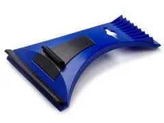 Скребок для уборки снега и льда Clingo, 16 см, пластиковая ручка, с водосгоном, синий