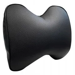 Подушка на подголовник, черная эко-кожа, ZiPOWER (30*28 см)