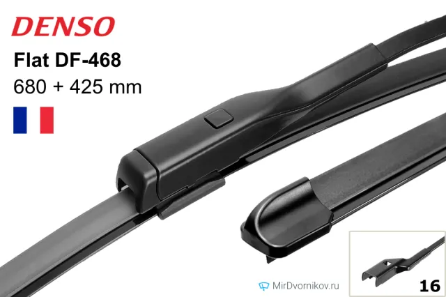 Дворники для Пежо 3008. Щетки стеклоочистителя Denso Flat DF-468 для Peugeot 3008