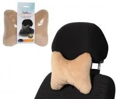 Подушка-косточка на подгол. "Алькантара", ткань, бежевая